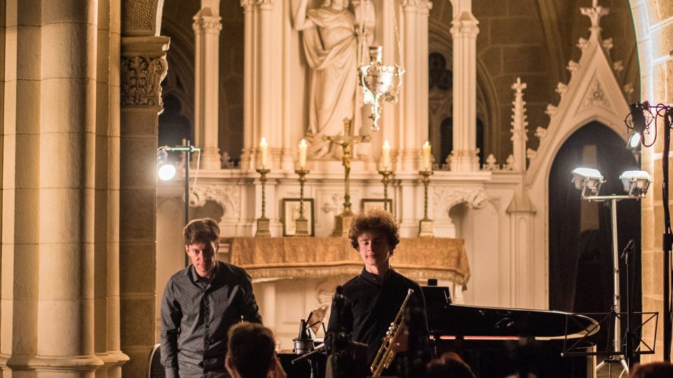 Russian trumpeter Alexander Rublev at the concert in Trebon
