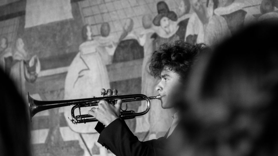 Russian trumpeter Aleksandr Rublev at a concert in Bechyně