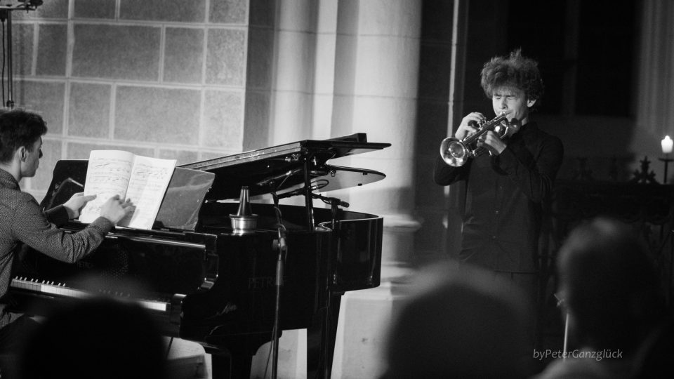 Russian trumpeter Alexander Rublev at the concert in Trebon