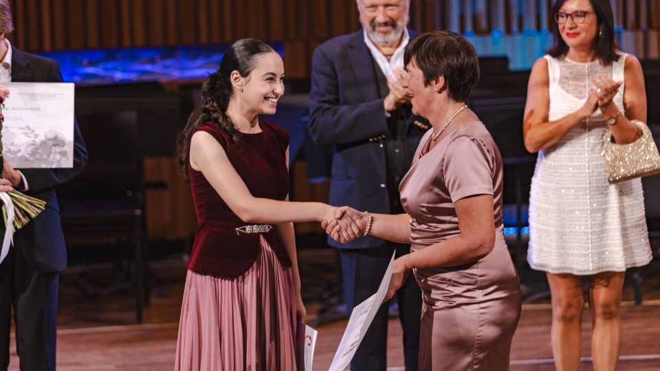Elen Virabyan, vítězka dechové kategorie Concertino Praga 2026 | foto: Jan Macháček Elen Virabyan, vítězka dechové kategorie Concertino Praga 2026