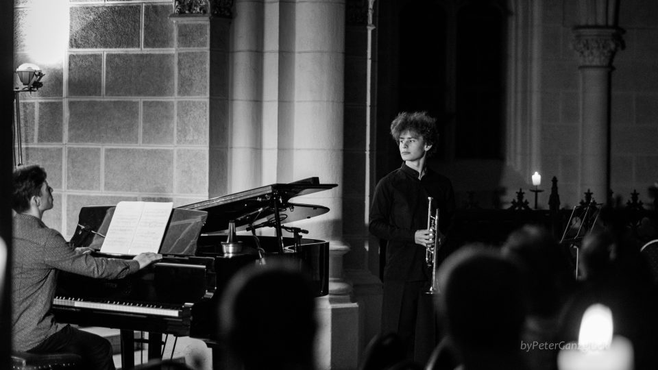 Russian trumpeter Alexander Rublev at the concert in Trebon